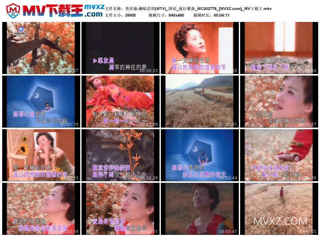 曾庆瑜-柳暗花明(MTV)_国语_流行歌曲_MC202778
